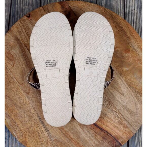 Kaari Blue Fancy Women Sandals Toe Strap Snakeskin Print 7.5M Slip-On - Picture 6 of 9